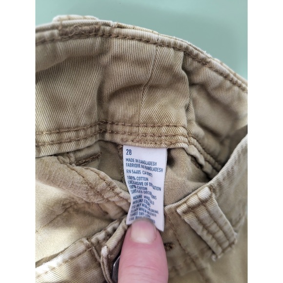 American Eagle Outfitters Longboard Chino Shorts Beige Button Pockets Men 28 - Picture 2 of 4